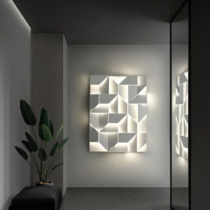 Modern Simple Art Design Indoor Lighting Bedroom Living Room Corridor Wall Lamps Decorative Geometric Square Led Wall Light