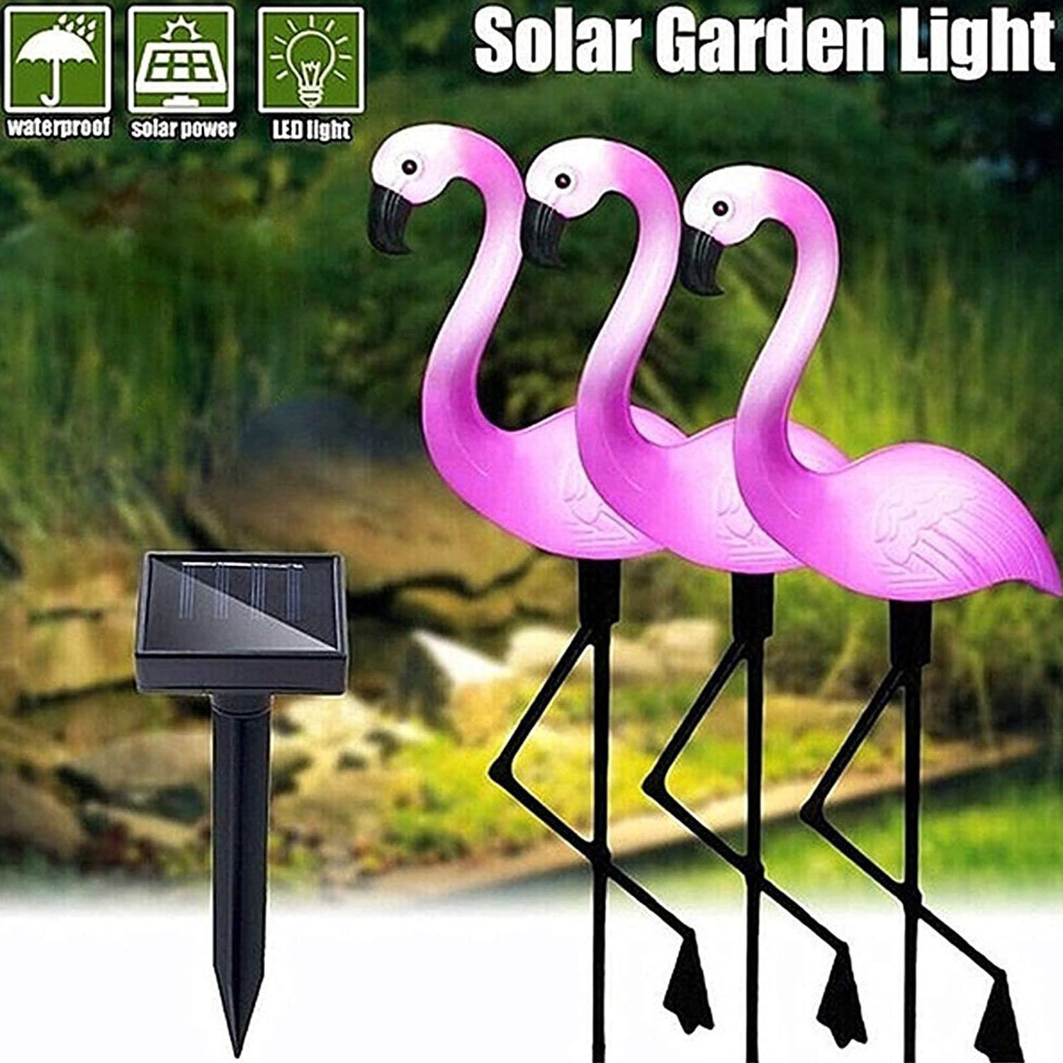 Best Selling Outdoor Lawn Led Lamp Yard Decoration Solar Powered Garden Pink Flamingo Light Solar Garden Light