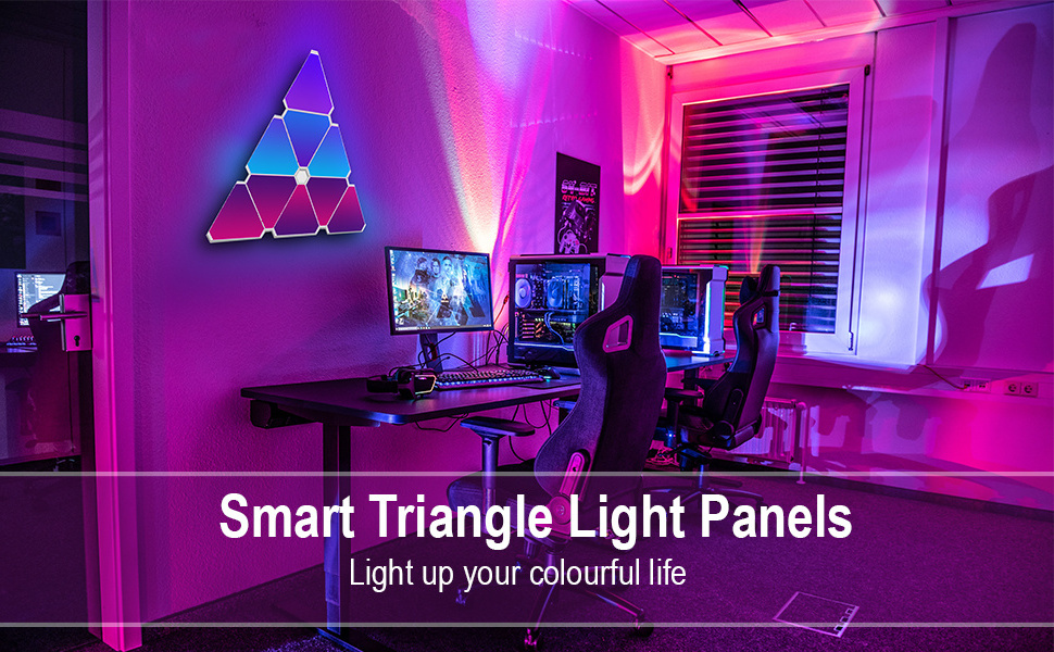 Hot Sale Creative DIY Triangle Splicing Quantum Light Smart LED Light Panel RGB Voice Control Triangle Wall Light