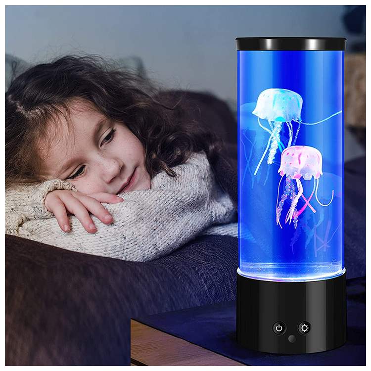 Custom Jellyfish Lamp Bedside Night Light Color Changing Jellyfish Tank Aquarium Led Relaxing Mood Lights Lava Lamp Kids Gifts