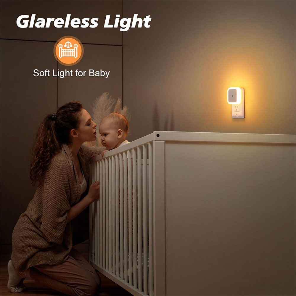 Warm White Night Lights Plug into Wall Nightlight Dusk to Dawn Night Lamp Led Night Light for Kids Bedroom Bathroom Hallway Lamp