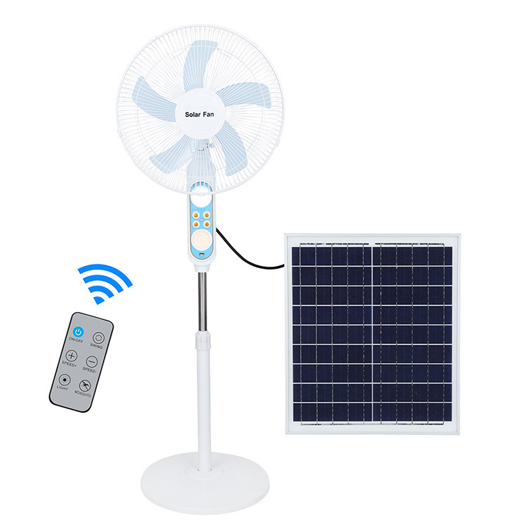 Solar Power Ac 12v Dc 12 16 18 Inch Rechargeable Solar Powered Pedestal Standing Stand Table Fan With Solar Panel Remote Control