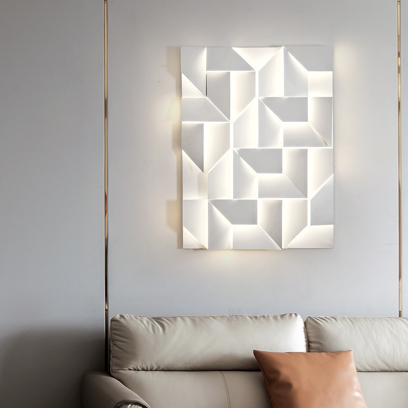 Modern Simple Art Design Indoor Lighting Bedroom Living Room Corridor Wall Lamps Decorative Geometric Square Led Wall Light