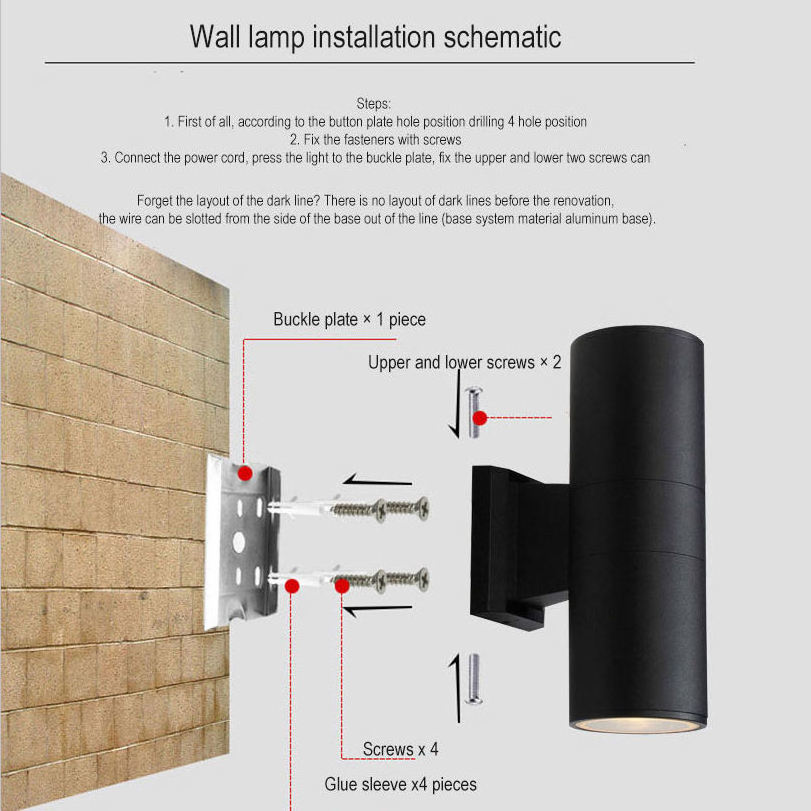 High Quality Outdoor Modern Wall Lamp IP65 Waterproof Aluminium Exterior Porch Corridor Sconce Up And Down LED Wall Light