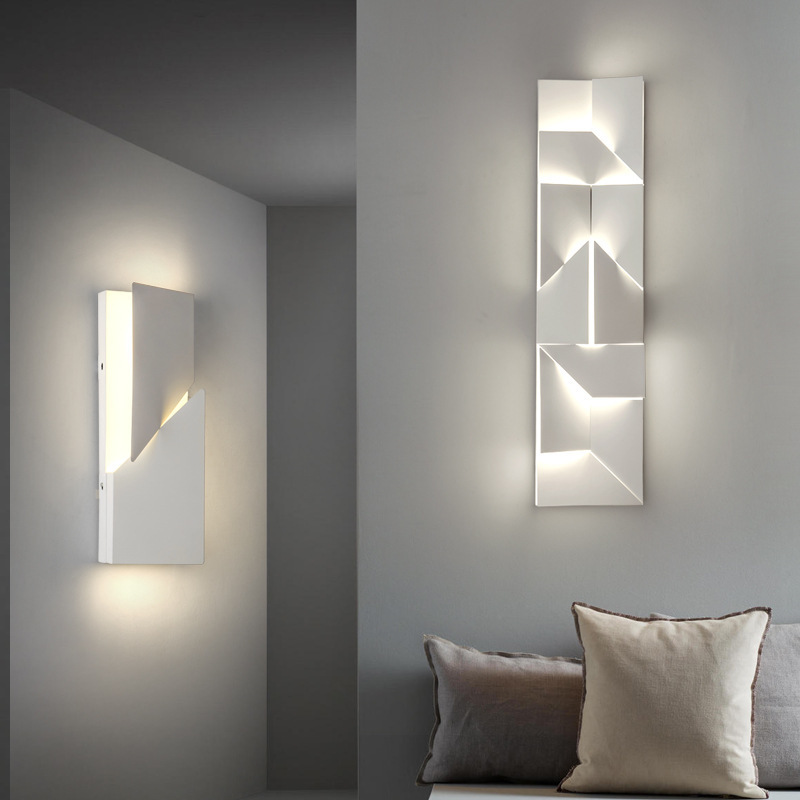 Modern Simple Art Design Indoor Lighting Bedroom Living Room Corridor Wall Lamps Decorative Geometric Square Led Wall Light