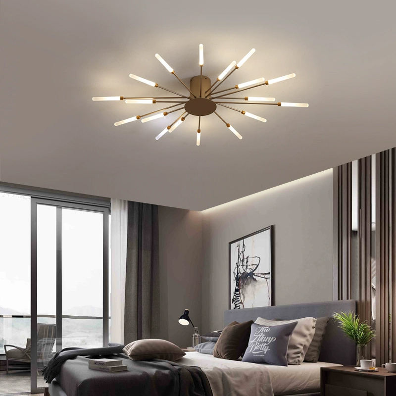 Nordic Modern Led Ceiling Chandelier Lamp Fireworks Lamp For Living Room Bedroom Black Golden LED Ceiling Pendant Lights