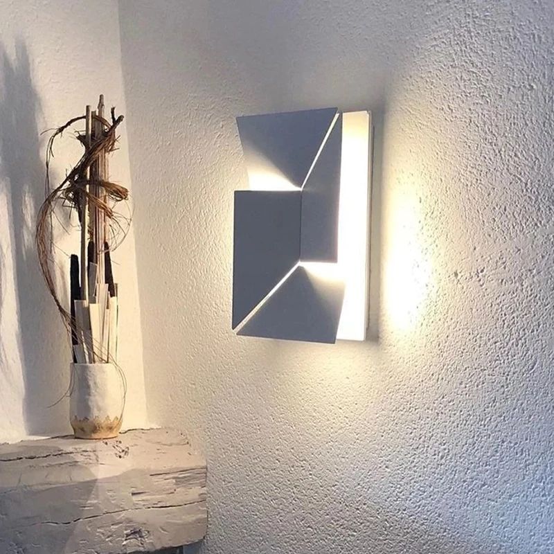 Modern Simple Art Design Indoor Lighting Bedroom Living Room Corridor Wall Lamps Decorative Geometric Square Led Wall Light