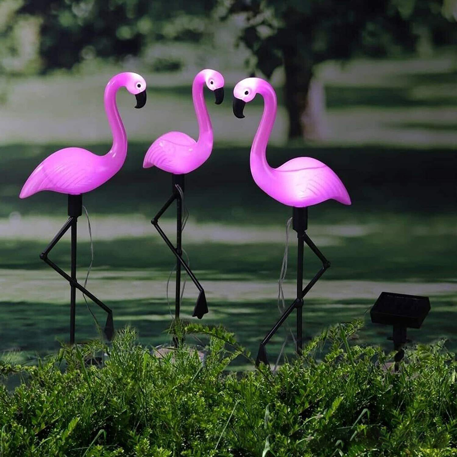 Best Selling Outdoor Lawn Led Lamp Yard Decoration Solar Powered Garden Pink Flamingo Light Solar Garden Light