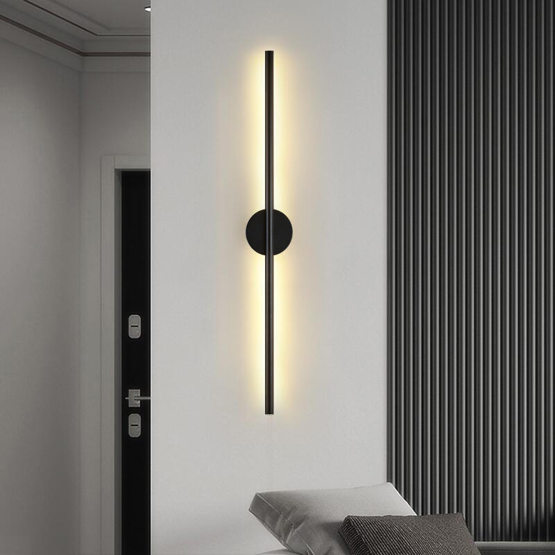 Modern Simple Living Room Bedroom Bedside Linear Wall Sconce Lamps Up Down Background Opposite Luminous Black Led Wall Lights