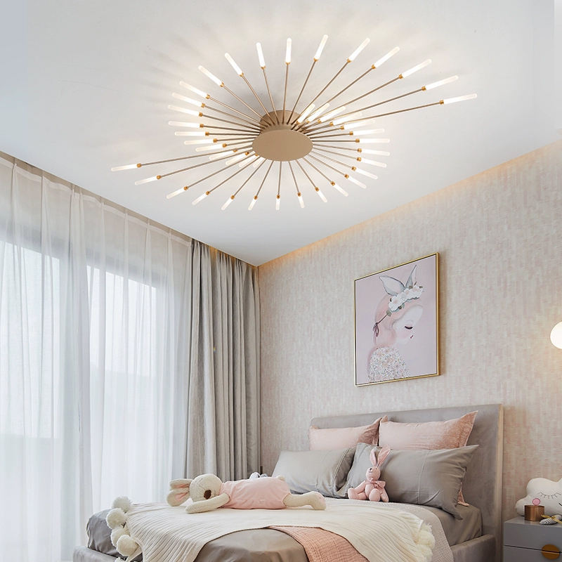 Nordic Modern Led Ceiling Chandelier Lamp Fireworks Lamp For Living Room Bedroom Black Golden LED Ceiling Pendant Lights