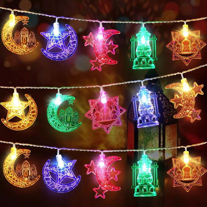 3m 20 Lights Castle Islam Muslim Eid Mubarak PVC Battery Operated Led Fairy String Light Diwali Decorations for Home