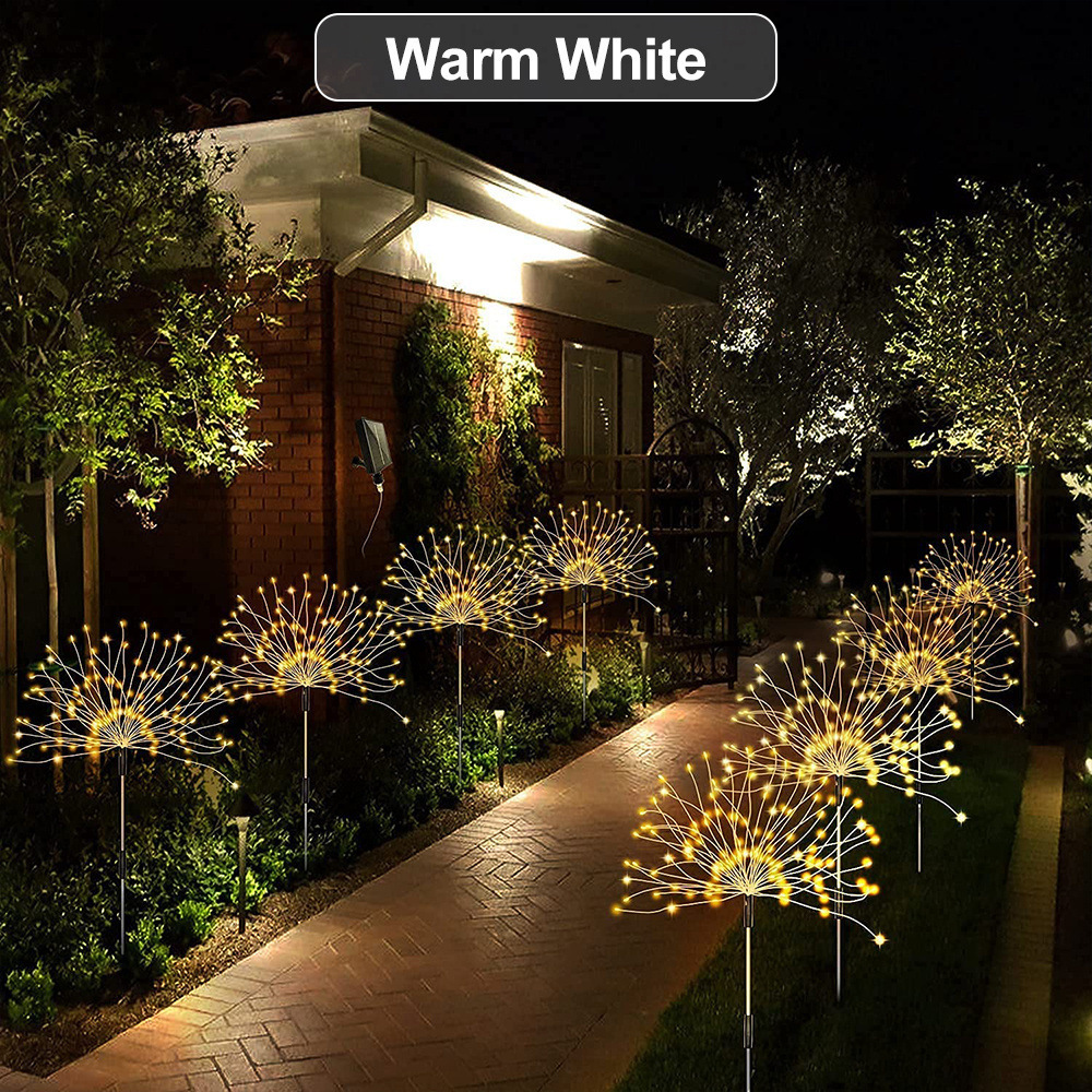 Solar LED Firework Fairy Lights Outdoor Garden Decoration Pathway Patio Yard Party Christmas Wedding Decor Lawn Light