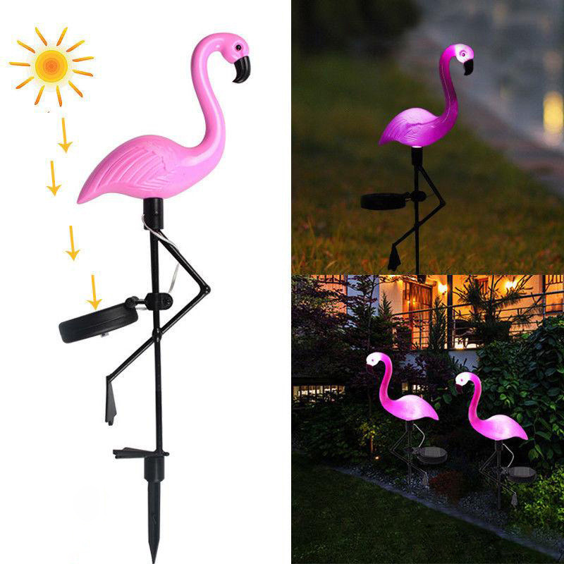 Best Selling Outdoor Lawn Led Lamp Yard Decoration Solar Powered Garden Pink Flamingo Light Solar Garden Light