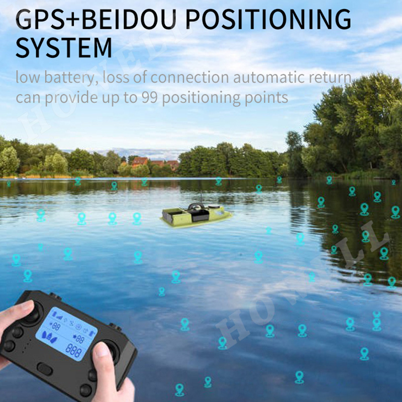 Boatman RC 600meters autopilot GPS sonar fish finder carp fishing bait boat 4 hoppers