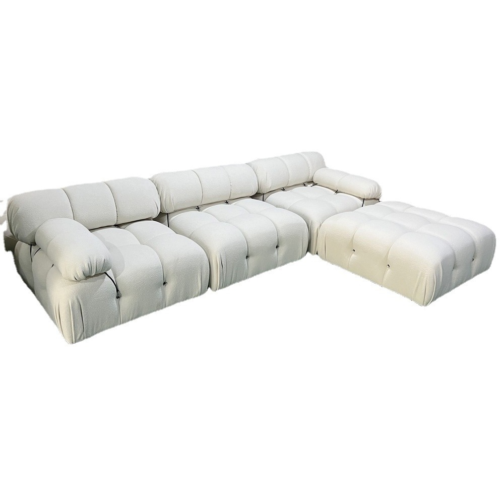 Cheaper Nordic L Sectional sofa With Ottoman Modular Combination Velvet Modular Sofas Long Couch Leisure SOFA Set