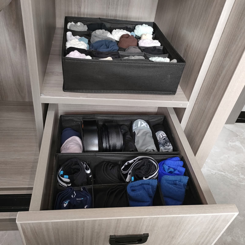 4 Pack Foldable Cloth Storage Box Closet Dresser Drawer Organizer Fabric Baskets Bins for Clothes  Clothes Underwear Socks