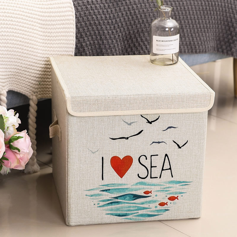 Fabric Covered Cardboard Storage Box Home Storage and Organization foldable laundry basket  household