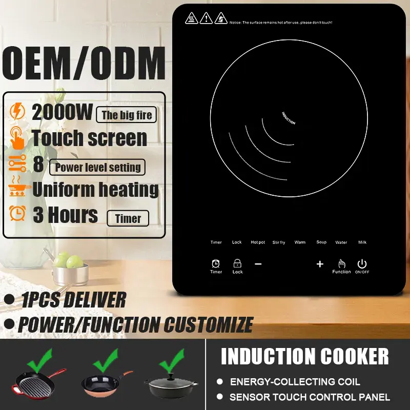 Newly launched induction cooker  induction cooktop touch control electric stove cooker with best quality