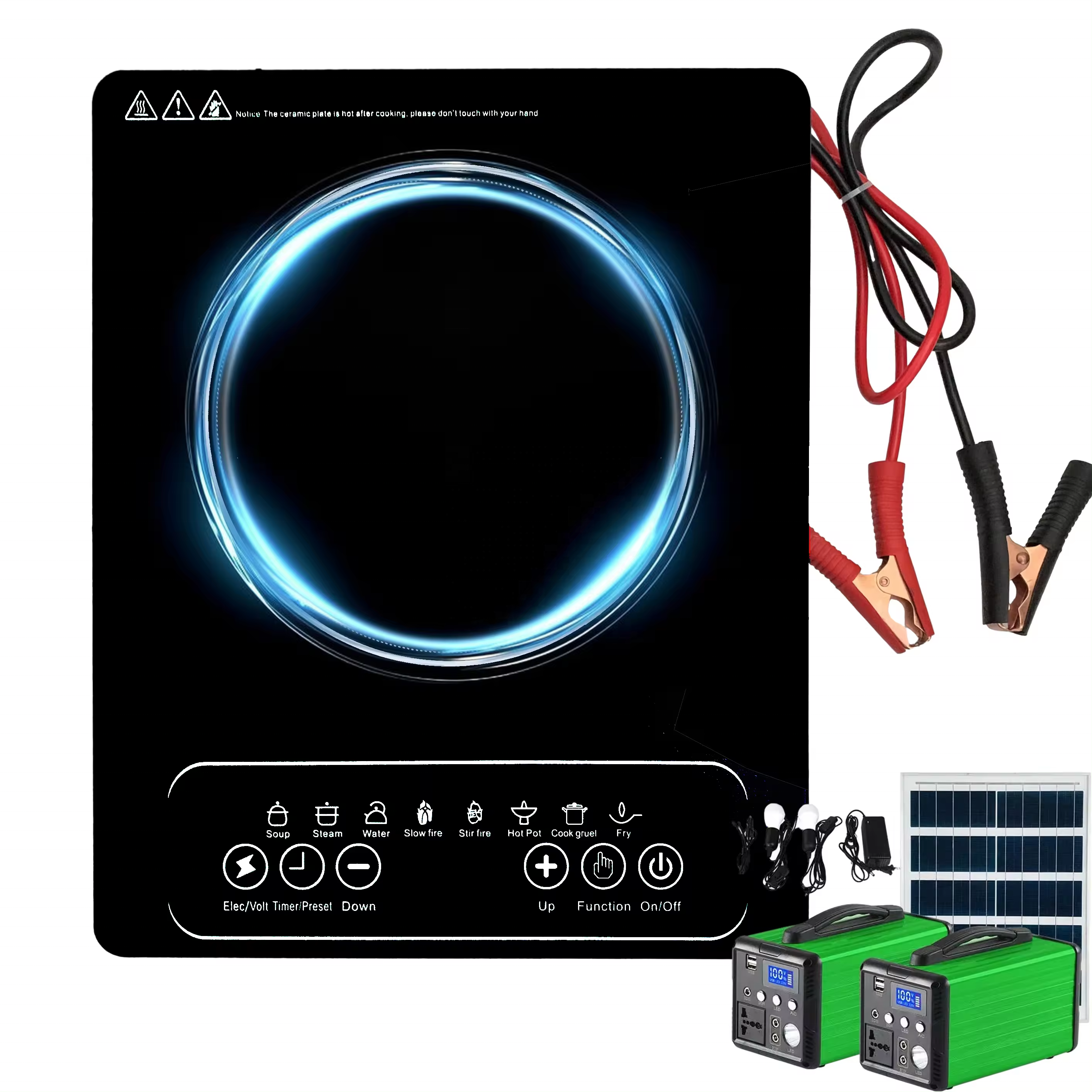 Portable High Power 1200W Battery Stove Smart Electric Cooking Stove DC 48V Induction Cooker For Indoor Outdoor