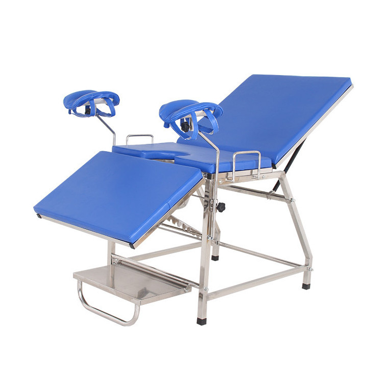 Portable Medical Clinic Patient Doctor Electric Gynecological Stainless Steel Adjustable Obstetric Hospital Examination Bed