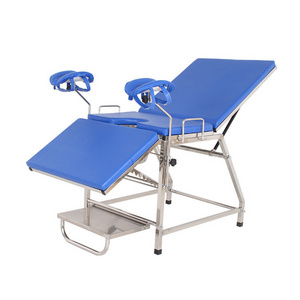 Portable Medical Clinic Patient Doctor Electric Gynecological Stainless Steel Adjustable Obstetric Hospital Examination Bed