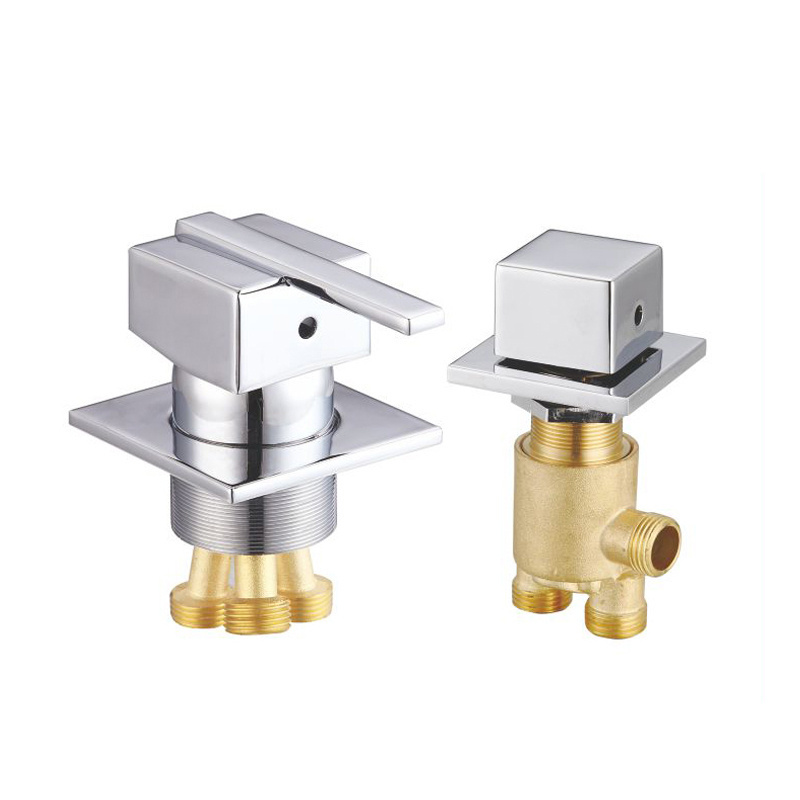 Dual Handle Bathtub Faucet Diverter Valve Hot Cold Shower Mixing Valve