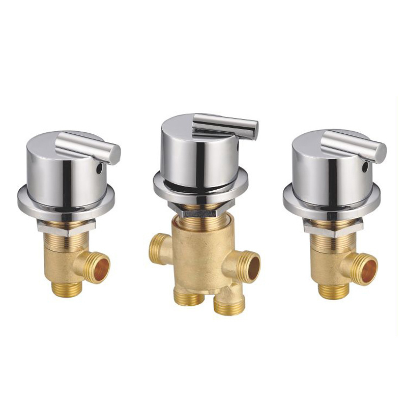 Dual Handle Bathtub Faucet Diverter Valve Hot Cold Shower Mixing Valve