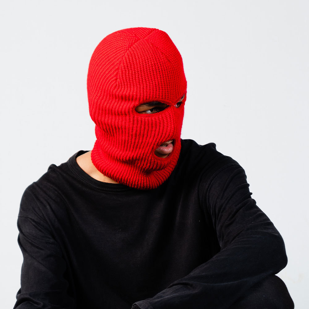 Wholesale Ski Mask Balaclava Hat Balaclava Ski Mask 3 Hole Knitted Custom Logo Over Knit for Men Women Unisex Adults Character