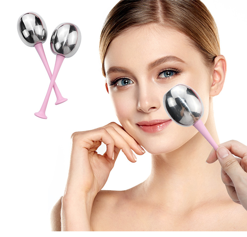 2 Pack Stainless Steel Facial Globes Effective Cooling Globes for Face Puffiness, Dark Circles, Easy To Use Cryo Sticks