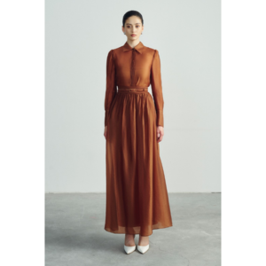 Cheap Price Long Pleated Women's Skirts With Belt Black And Brown JACK MAXI SKIRT High Quality Cupro Fabric WHITEANT Wholesaler