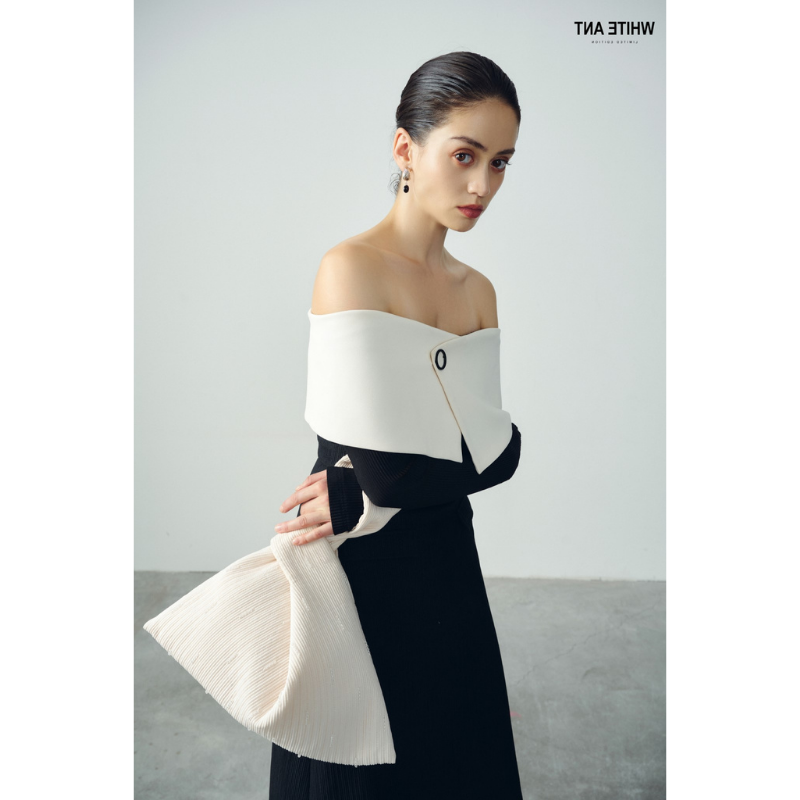 High Quality Embossed Jersey Knit Fabric ALIYAH MAXI SKIRT With Pockets Long A-line Women's Skirt Size S M L WHITEANT Factory