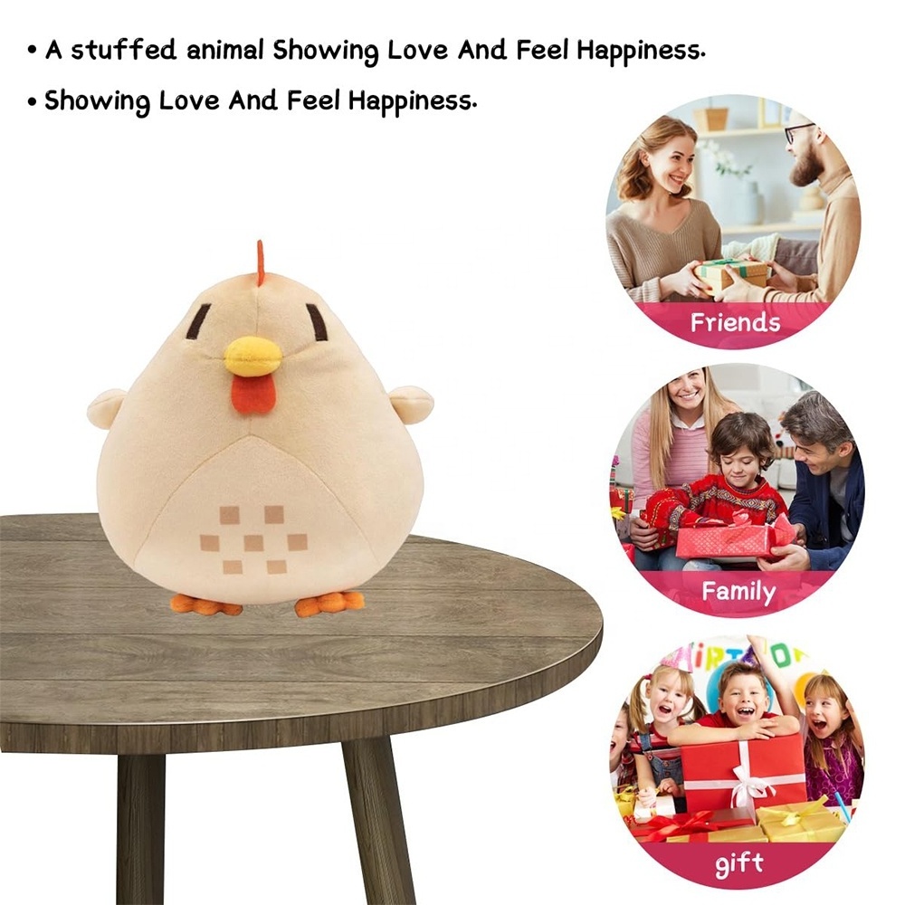 20cm/7.87in Chicken Plush Toy Simulation Mother Hen Chicken Pillow Stuffed Doll for Kids Star Dew Valley Game Gift Home Decor