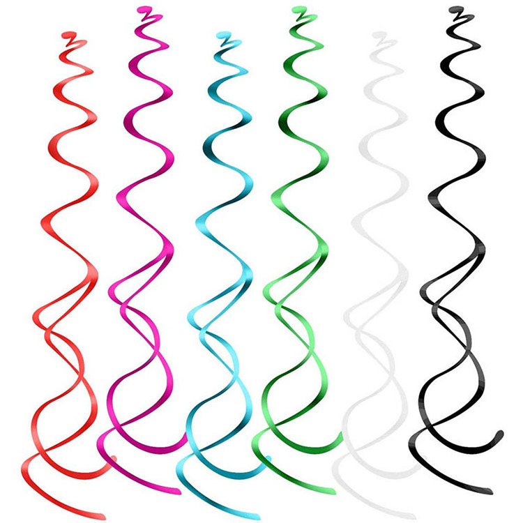 6 pieces Hanging Spiral Swirls  Party Decoration Ceiling Streamers Double Swirls For Party Birthday Wedding Graduation Decor