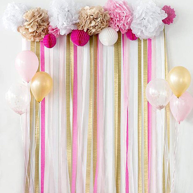 Birthday Wedding Kids Party Decoration Baby Shower Party Supplies Crepe Paper Streamers Multi Hanging paper Garland