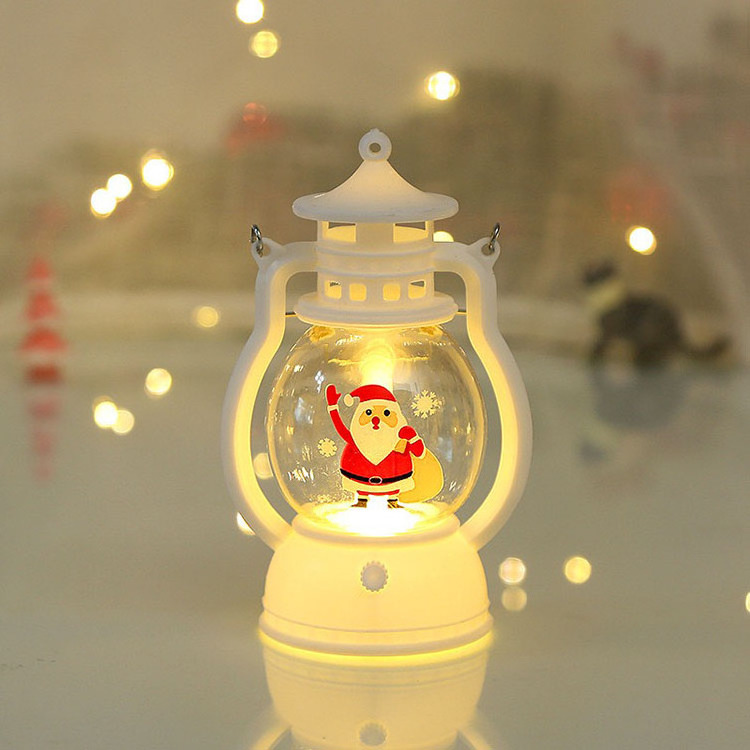 Mini Christmas Candle Lanterns Santa Claus Snowman Led Hanging Lantern for Christmas Gifts Home Indoor Outdoor Decor