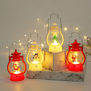 Mini Christmas Candle Lanterns Santa Claus Snowman Led Hanging Lantern for Christmas Gifts Home Indoor Outdoor Decor