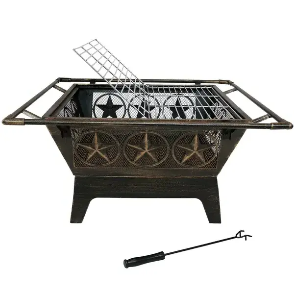 Copper Look  High Quality Metal Fir Pit With Stand For Outdoor Warming Usage In Wholesale Cheap Price Metal Fir Pit Bbq Set