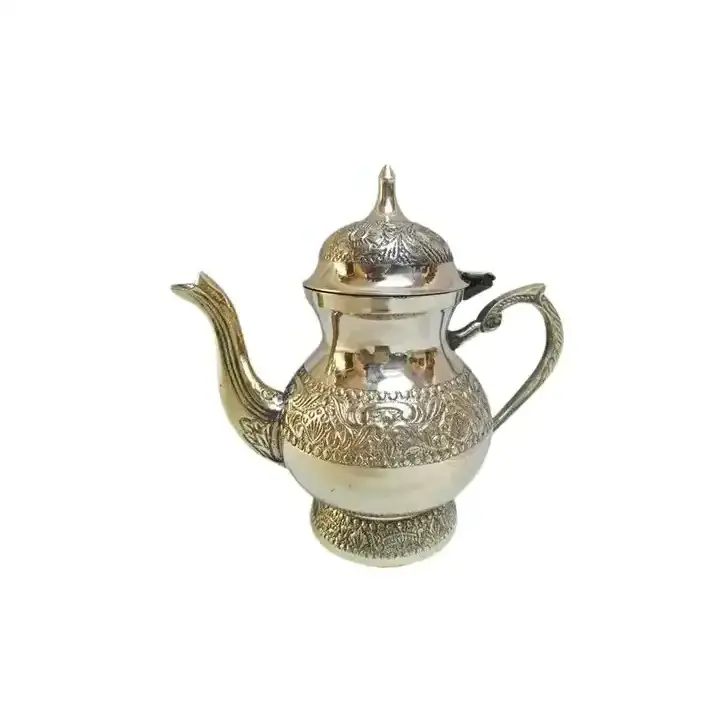 Arabic Style Best Prices Polished Dallah Coffee Pot for Serving Coffee Tea Milk Dallah Pot Gold Metal Color Box CLASSIC 100pcs