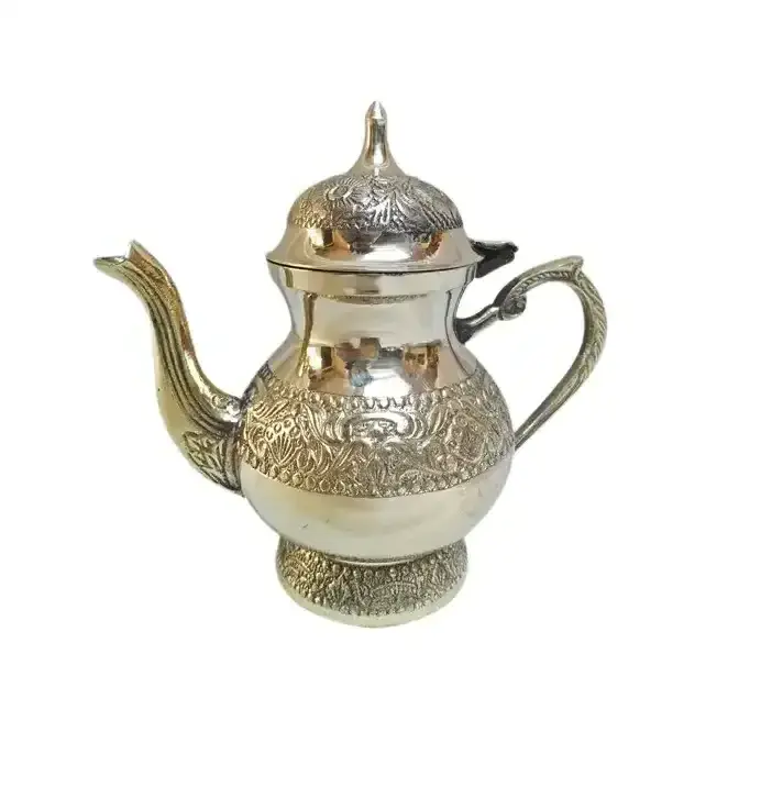 Arabic Style Best Prices Polished Dallah Coffee Pot for Serving Coffee Tea Milk Dallah Pot Gold Metal Color Box CLASSIC 100pcs