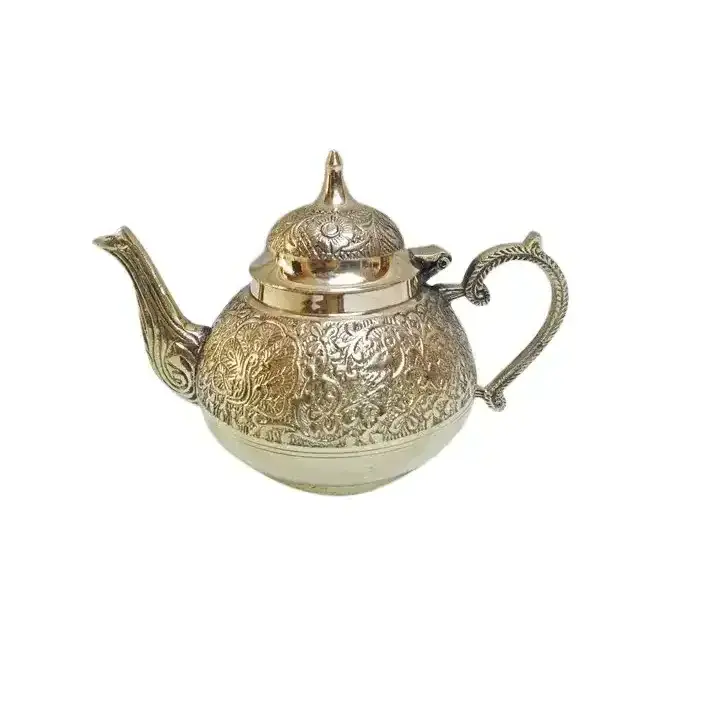 Arabic Style Best Prices Polished Dallah Coffee Pot for Serving Coffee Tea Milk Dallah Pot Gold Metal Color Box CLASSIC 100pcs