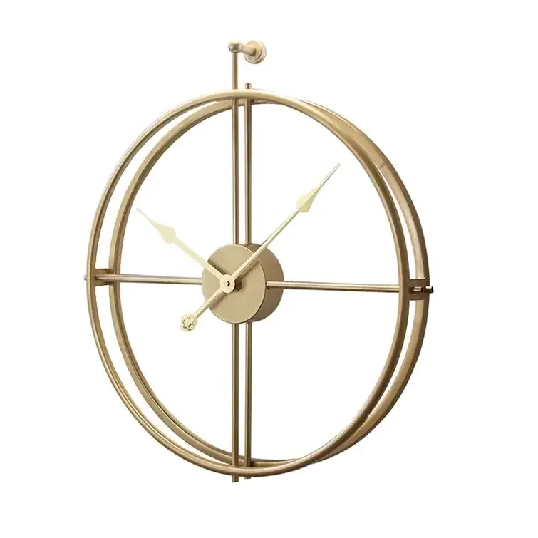 New Gold Coated Metal Wall Clock High Quality Durable Clock Elegant For Home Livingroom Decor Usage In Wholesale Cheap Price