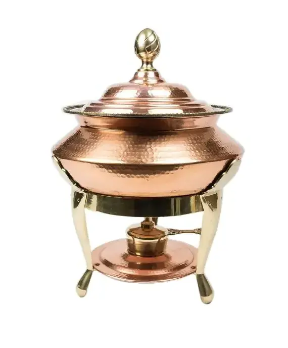 Copper Chafing Dish With Tealight Holder Stand Food Warmer Hot Pot For Wedding Parties serving Usage Mesh Buffet In Wholesale