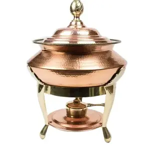 Copper Chafing Dish With Tealight Holder Stand Food Warmer Hot Pot For Wedding Parties serving Usage Mesh Buffet In Wholesale