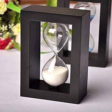 Modern Look Wood and metal wholesale luxury hourglass glass 24 hours hourglass 10 minutes hour glass With White Sand Filling