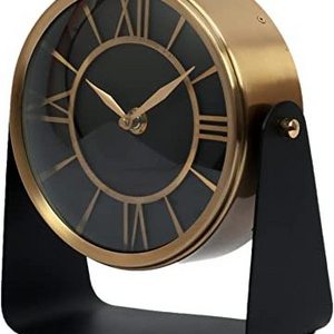 Vintage Look New Black Metal desk table clocks custom Analog retro alarm clock with night light for Living Room Bedroom Desk