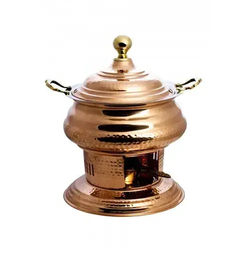 Copper Chafing Dish With Tealight Holder Stand Food Warmer Hot Pot For Wedding Parties serving Usage Mesh Buffet In Wholesale