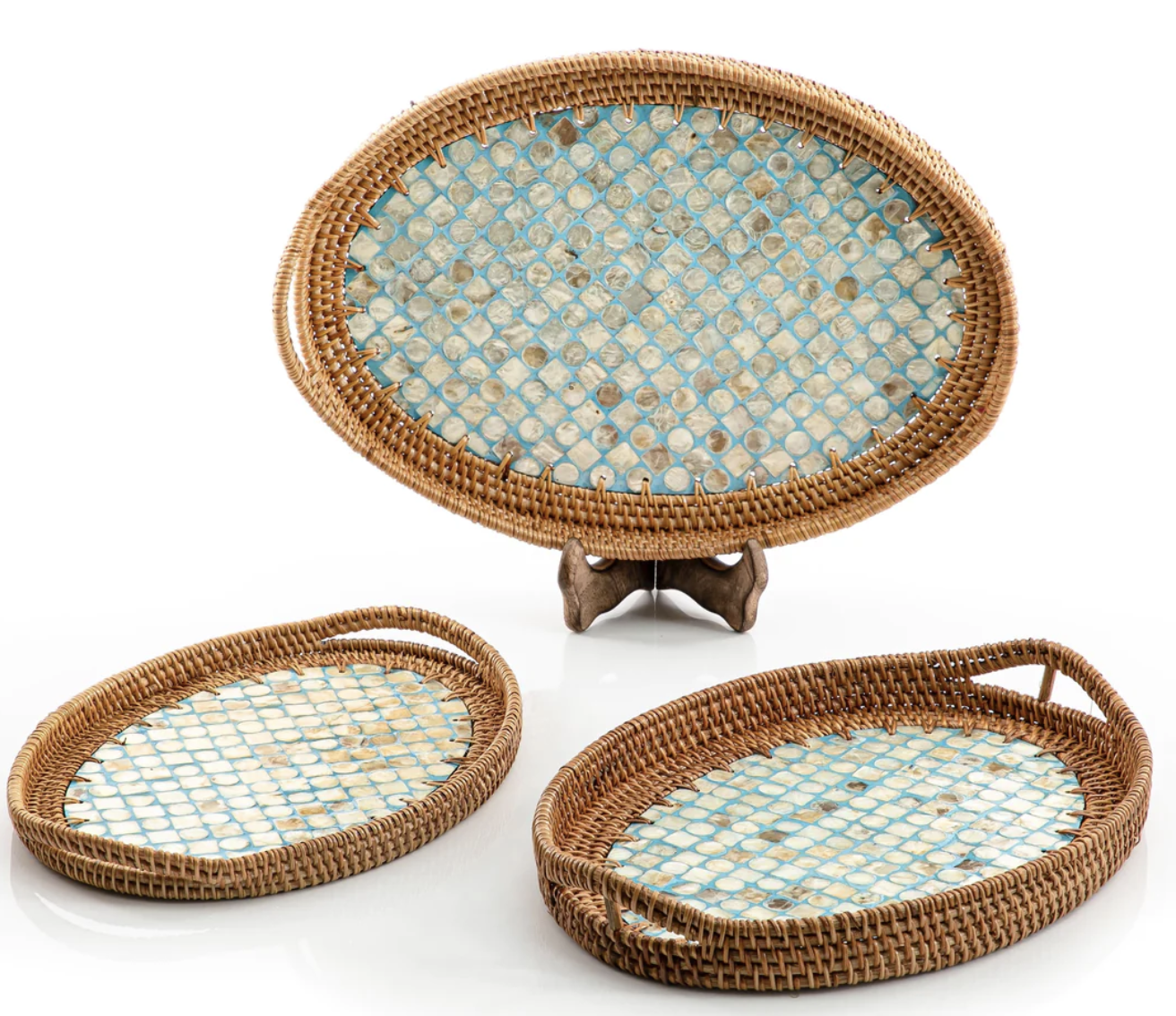 MOP Standard Quality Mother of Pearl and Jute Tray for Home Parties Serving Nuts Fruits MOP Trays Platter In Wholesale Price