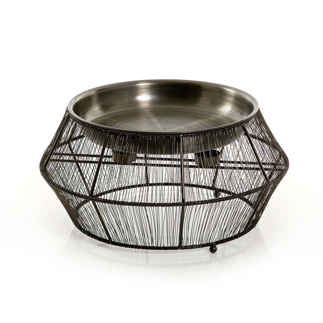 High Quality Durable Silver Wire Design Metal Stand for Tealight for Burning Warming Food Dishes in Hotel Parties Fire Pits