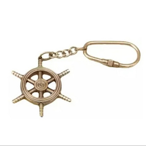 Ship Wheel Shape Keychain Brass. Hot Selling High Quality Keychain Used for Bike/car Key Ring, Home Decor. Made from Brass Metal