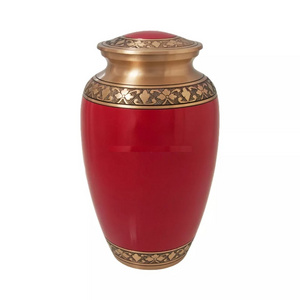 Classic Bronze Three Band Funeral Adult Cremation Urns for Human Ashes Bulk Wholesale Discount Brass Metal American Style